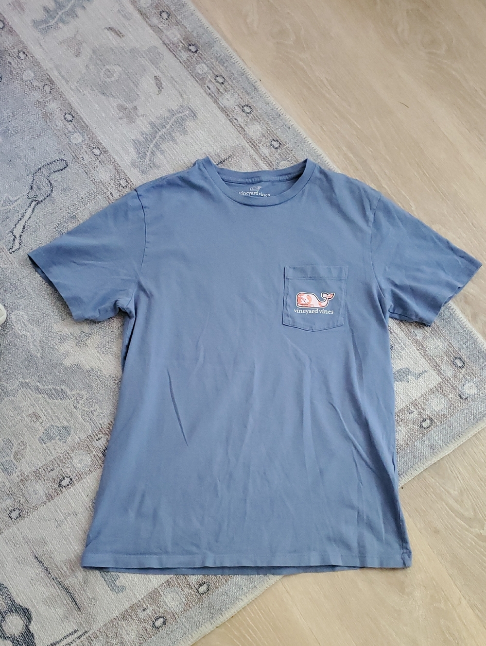 Vineyard Vines Mens Blue Short Sleeve Whale Lobster Print Shirt Top SzS